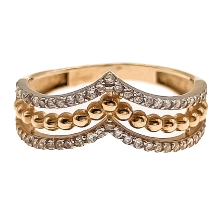 Кольцо из золота 585 пробы с фианитом