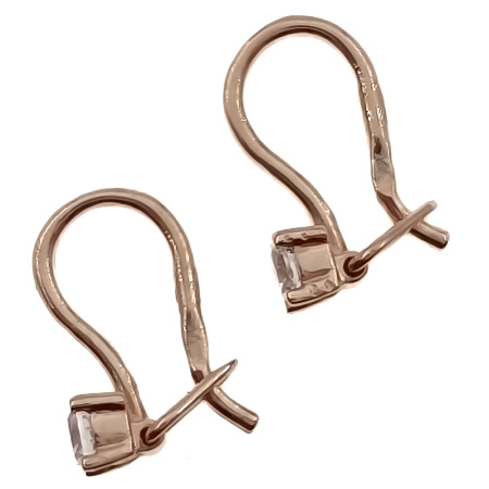 Серьги из золота 585 пробы с фианитом