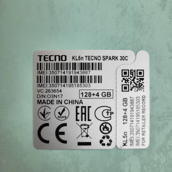 Мобильный телефон TECNO Spark 30C 4/128 гб