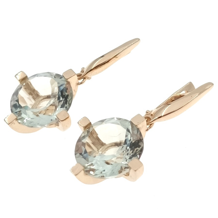 Серьги из золота 585 пробы с кварцем