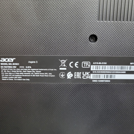 Ноутбук Acer Aspire 3 N19C1 (A315-56-313U) 15,6"/ Intel Core i3 1005g1/ 8 гб/ SSD 256 гб