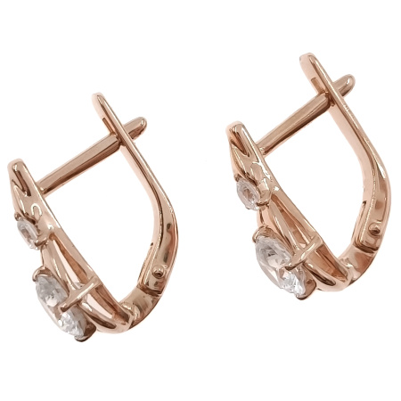 Серьги из золота 585 пробы с фианитом