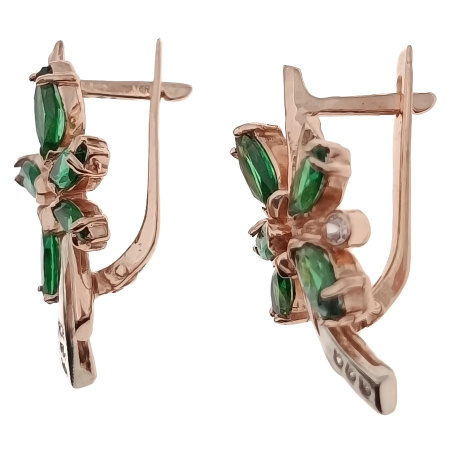 Серьги из золота 585 пробы с фианитом