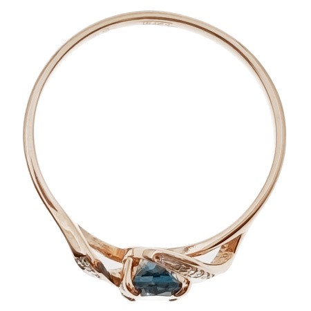 Кольцо из золота 585 пробы с бриллиантами и топазом