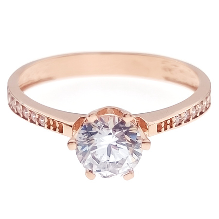 Кольцо из золота 585 пробы с фианитом