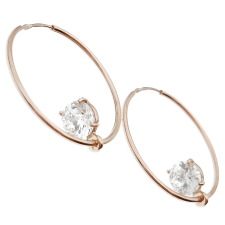 Серьги из золота 585 пробы с фианитом