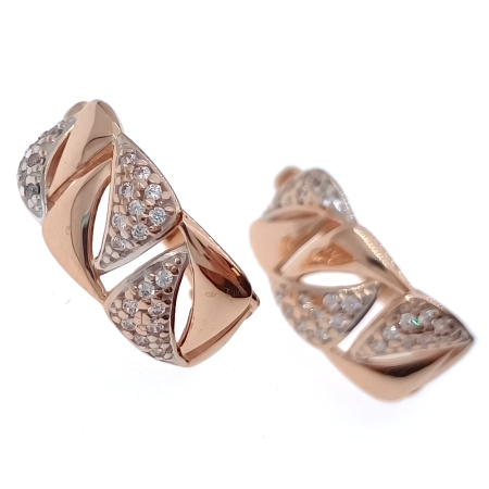 Серьги из золота 585 пробы с фианитом