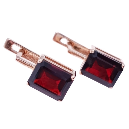 Серьги из золота 585 пробы с гранатом