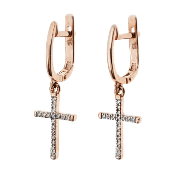 Серьги из золота 585 пробы с бриллиантами