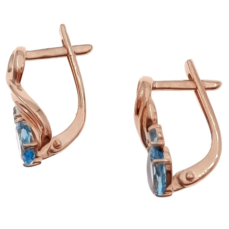 Серьги из золота 585 пробы с топазом