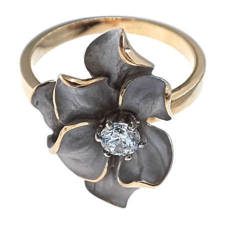 Кольцо из золота 585 пробы с фианитом