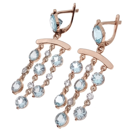 Серьги из золота 585 пробы с топазом