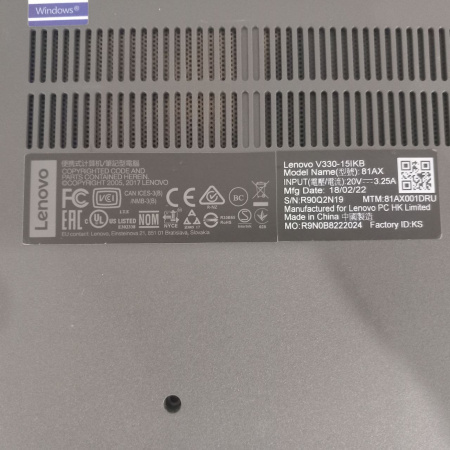 Ноутбук Lenovo V330-15IKB 15,6"/  Intel Core i7-8550U/ 8 Гб/ ssd 1 Тб
