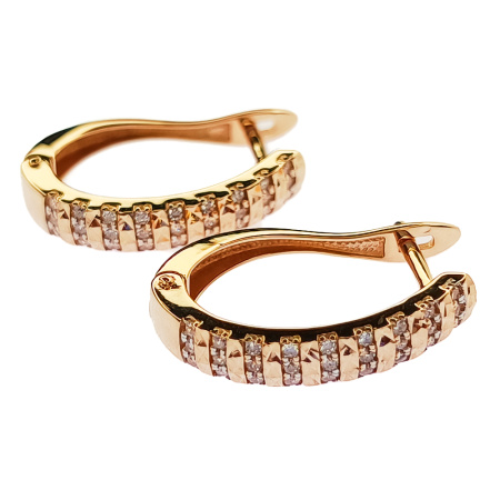 Серьги из золота 585 пробы с фианитом