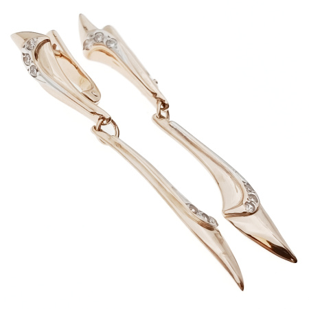 Серьги из золота 585 пробы с фианитом