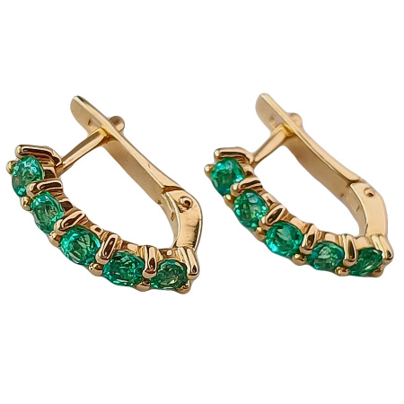 Серьги из золота 585 пробы с фианитом