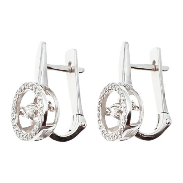 Серьги из золота 585 пробы с фианитом