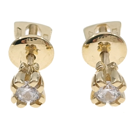 Пусеты из золота 585 пробы с фианитом