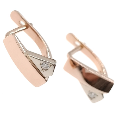 Серьги из золота 585 пробы с фианитом